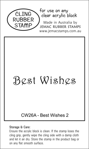 CW26A Best Wishes 2 - Cling Stamp