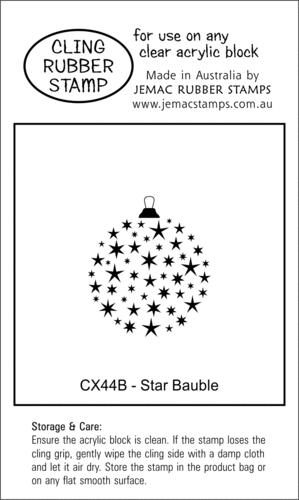 CX44B Star Bauble - Cling Stamp