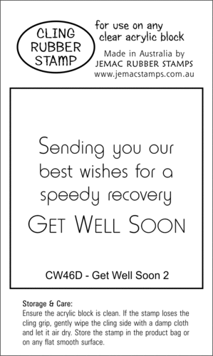 CW46D Get Well Soon 2 - Cling Stamp
