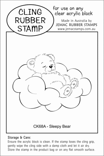 CK68A Sleepy Bear - Cling Stamp