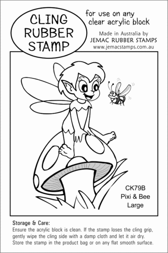 CK79B Pixi & Bee Large - Cling Stamp