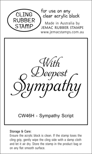 CW46H Sympathy Script - Cling Stamp