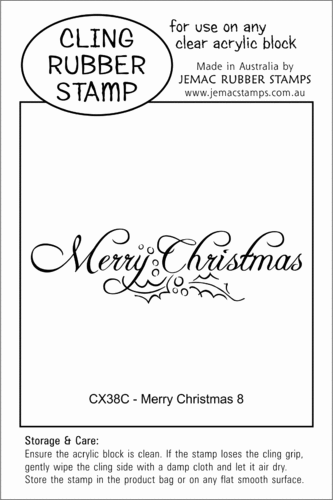 CX38C Merry Christmas 8 - Cling Stamp