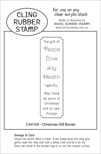 CX410A Christmas Gift Border - Cling Stamp