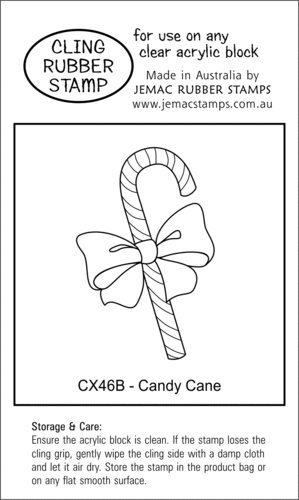 CX46B Candy Cane - Cling Stamp