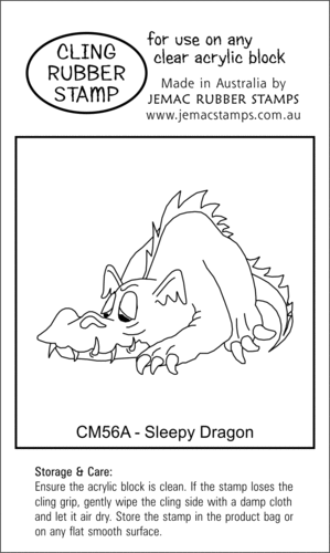 CM56A Sleepy Dragon - Cling Stamp