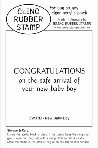 CW37D New Baby Boy - Cling Stamp