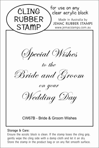 CW67B Bride & Groom Wishes - Cling Stamp