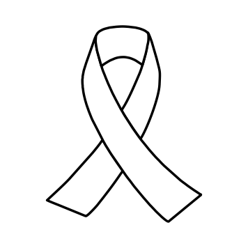 M33B Awareness Ribbon Outline - Wood Mounted Stamp