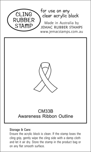 CM33B Awareness Ribbon Outline - Cling Stamp